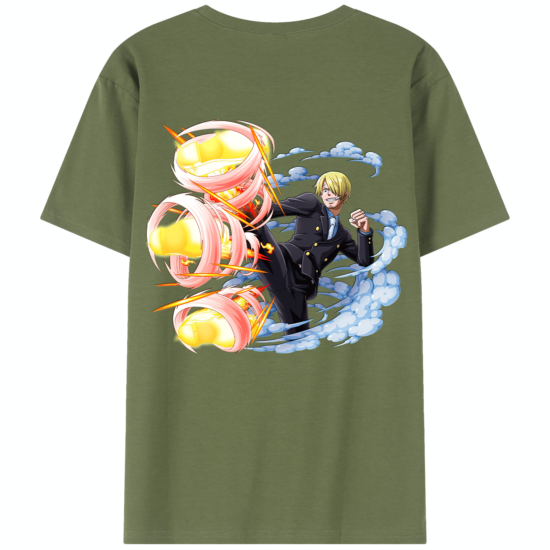 ワンピース サンジ ONE PIECE Sanji 綿100％半袖Tシャツ（背面プリント）